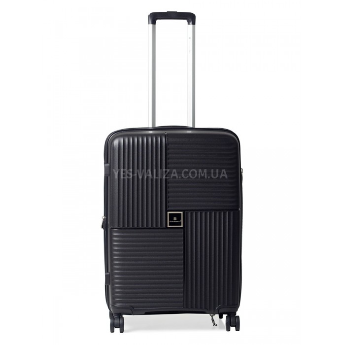 Валіза середня M поліпропілен чорна 66х46х27(+5)см/84л/3.7кг/Snowball, фото 2