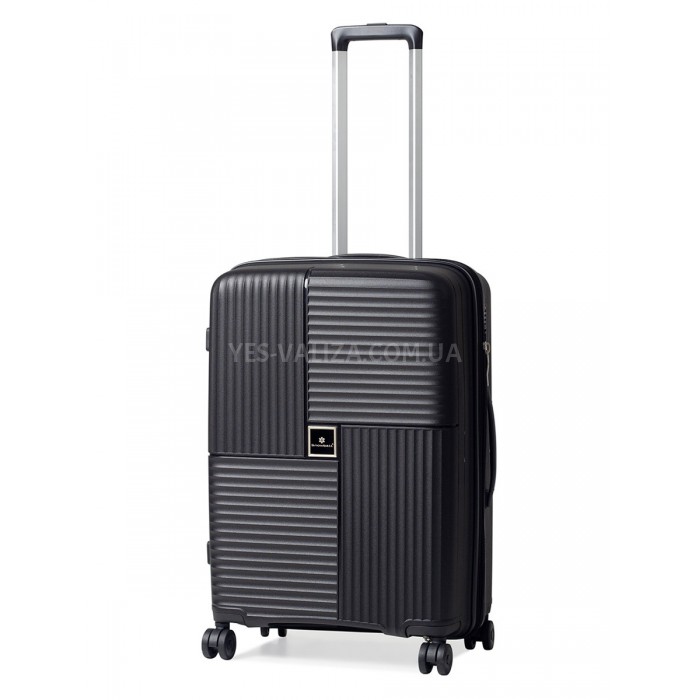 Чемодан средний M полипропилен чёрный 66х46х27+5см/84л/3.7кг/Snowball, фото 1