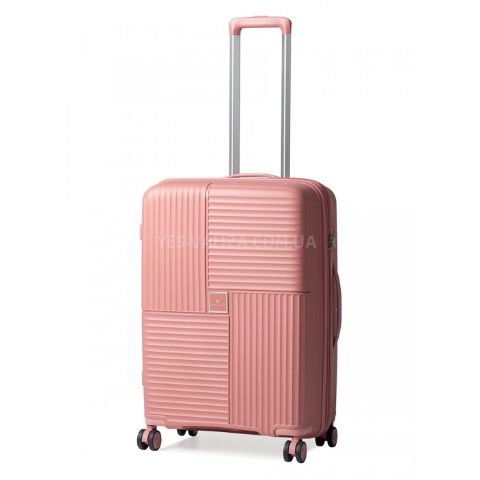 Чемодан средний M полипропилен пудра 66х46х27(+5)см/84л/3.7кг/Snowball, фото 1