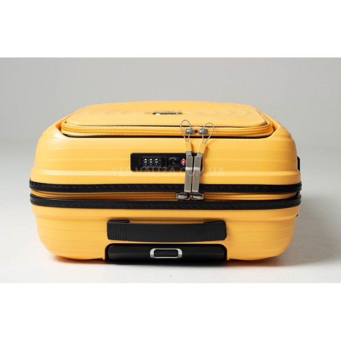 Чемодан ручная кладь S полипропилен жёлтый 55х38х20/35л/2.8кг/Snowball, фото 6