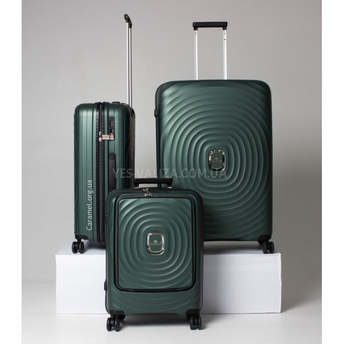 Чемодан ручная кладь S полипропилен зелёный 55х38х20/35л/2.8кг/Snowbal, фото 9