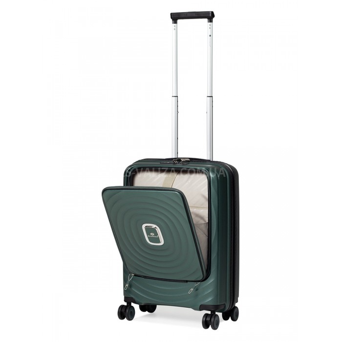 Валіза ручна поклажа S поліпропілен зелена 55х38х20/35л/2.8кг/Snowball, фото 1