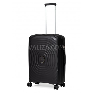 Валіза середня M поліпропілен чорна 66х45х27см/72л/3кг/Snowball 35203