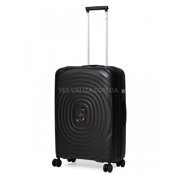 Валіза середня M поліпропілен чорна 66х45х27см/72л/3кг/Snowball 35203, фото 1