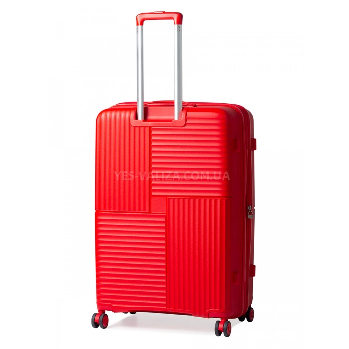 Чемодан большой L полипропилен красный 76х52х31+5см/125л/4.6кг/Snowbal, фото 3