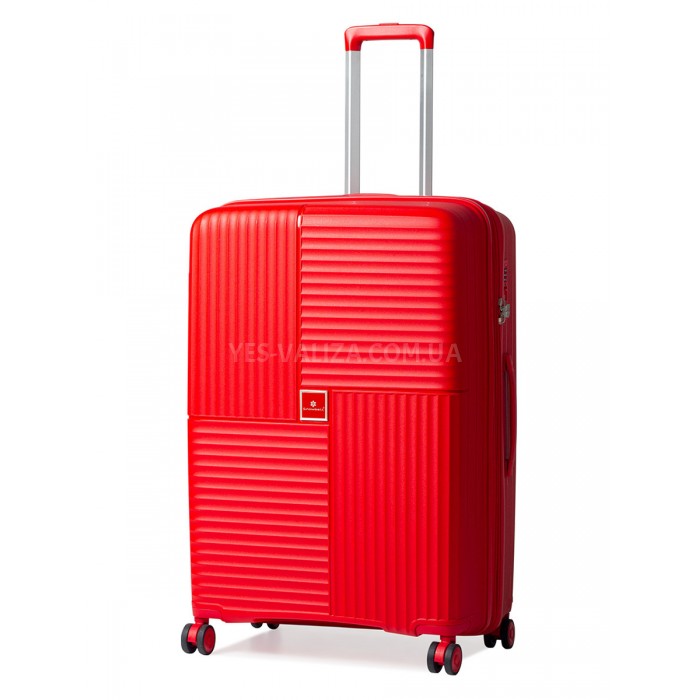 Чемодан большой L полипропилен красный 76х52х31+5см/125л/4.6кг/Snowbal, фото 1