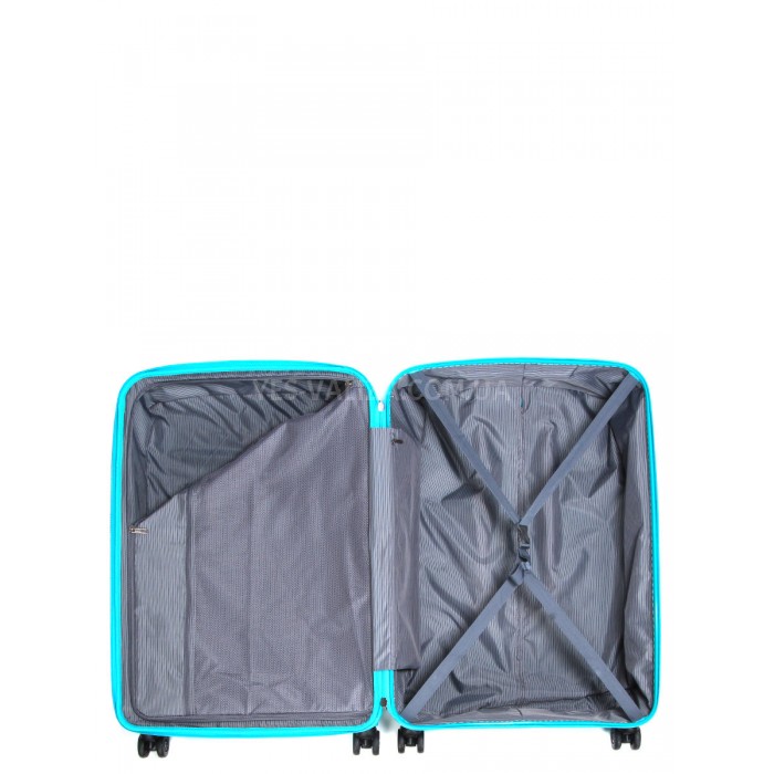 Чемодан средний M полипропилен бирюза 67х45х26+5/83л/4кг/Snowbal 61303, фото 9