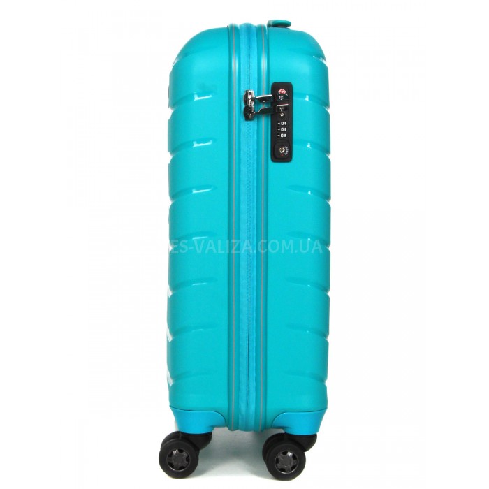 Валіза ручна поклажа Sполіпропілен бірюза 55х37х20см/36л/2.8кг/Snowbal, фото 4