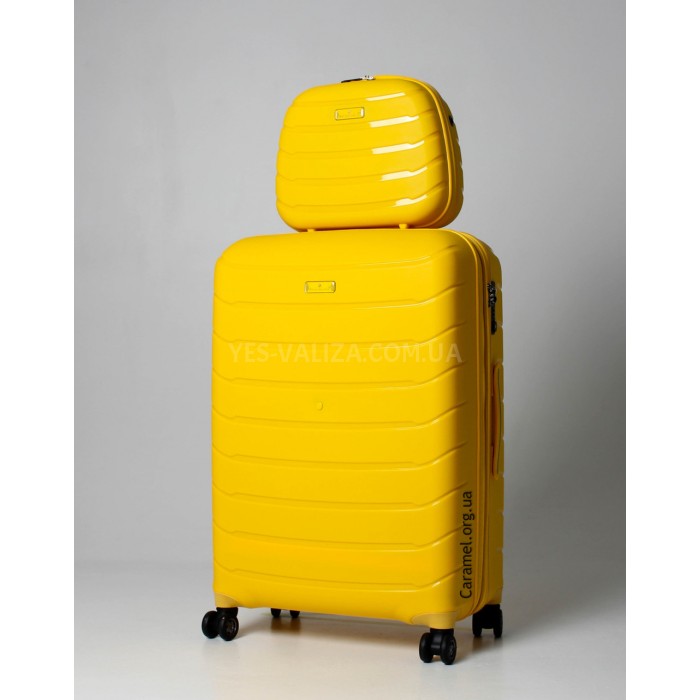 Кейс(ручна поклажа) BCполіпропілен жовтий 36х32х17/16л/1.1кг/Snowball, фото 5