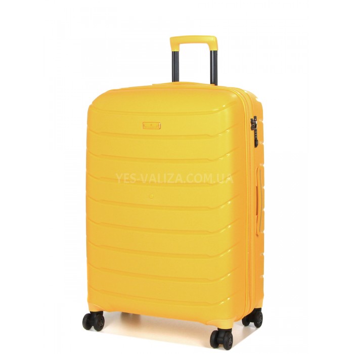 Валіза велика L поліпропілен жовта 77х52х31+5/128л/5кг/Snowball 61303, фото 2
