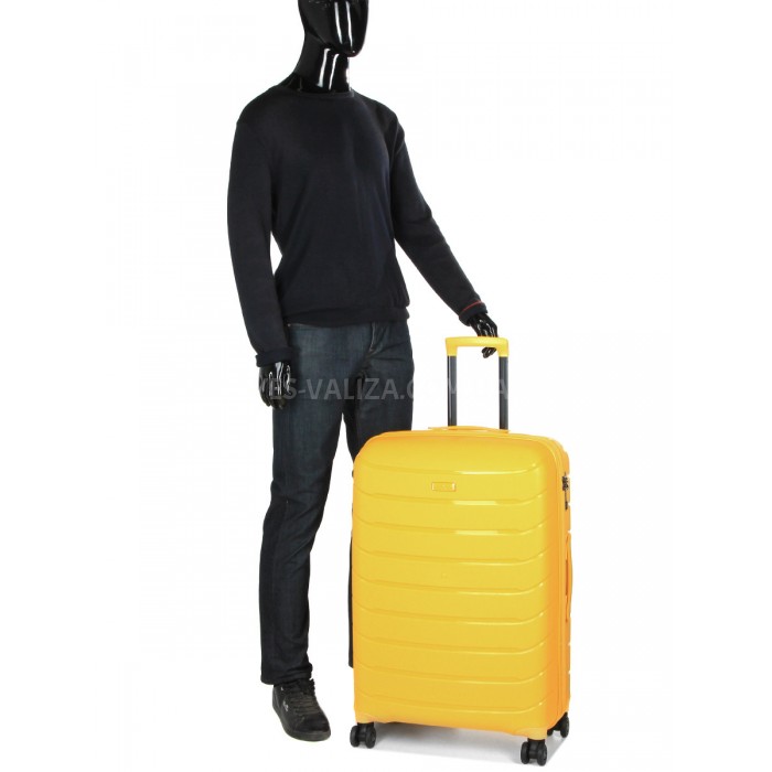 Валіза велика L поліпропілен жовта 77х52х31+5/128л/5кг/Snowball 61303, фото 10