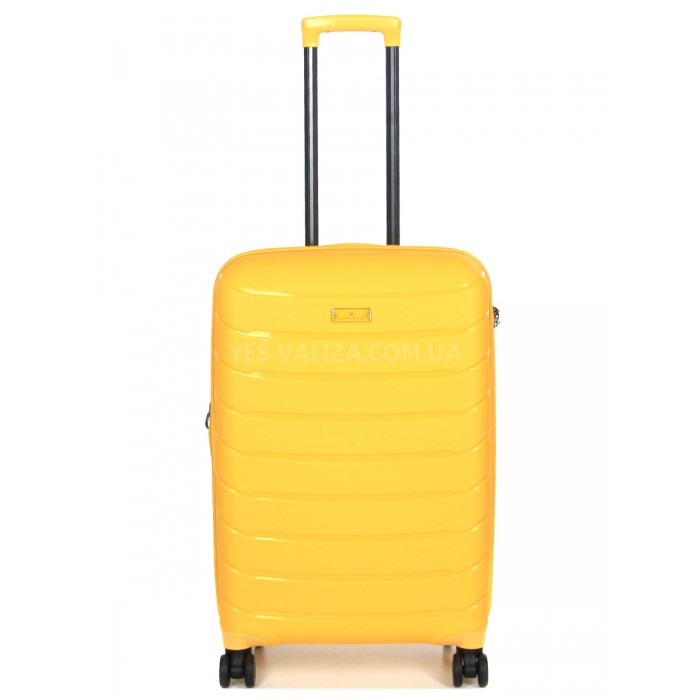 Чемодан средний M полипропилен жёлтый 67х45х26+5/83л/4кг/Snowbal 61303, фото 1