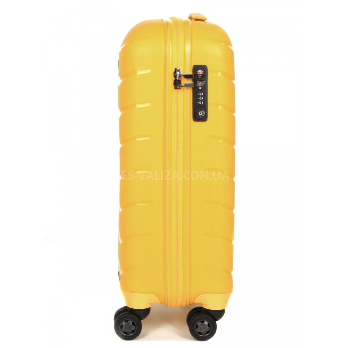 Чемодан ручная кладь S полипропилен жёлтый55х37х20см/36л/2.8кг/Snowbal, фото 4