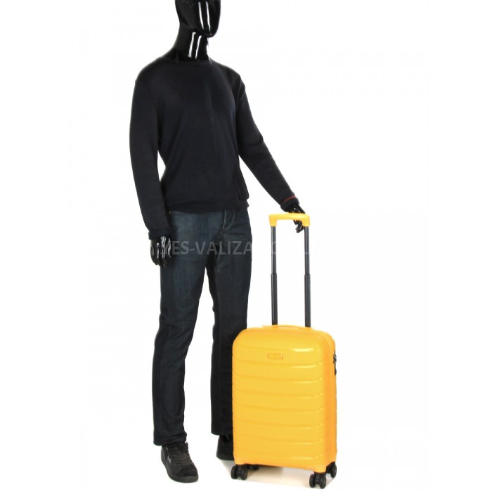 Чемодан ручная кладь S полипропилен жёлтый55х37х20см/36л/2.8кг/Snowbal, фото 9