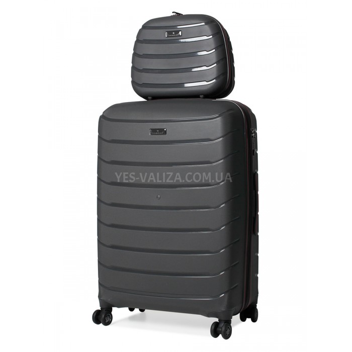 Кейс(ручна поклажа) BC поліпропілен сірий 36х32х17/16л/1.1кг/Snowball, фото 5