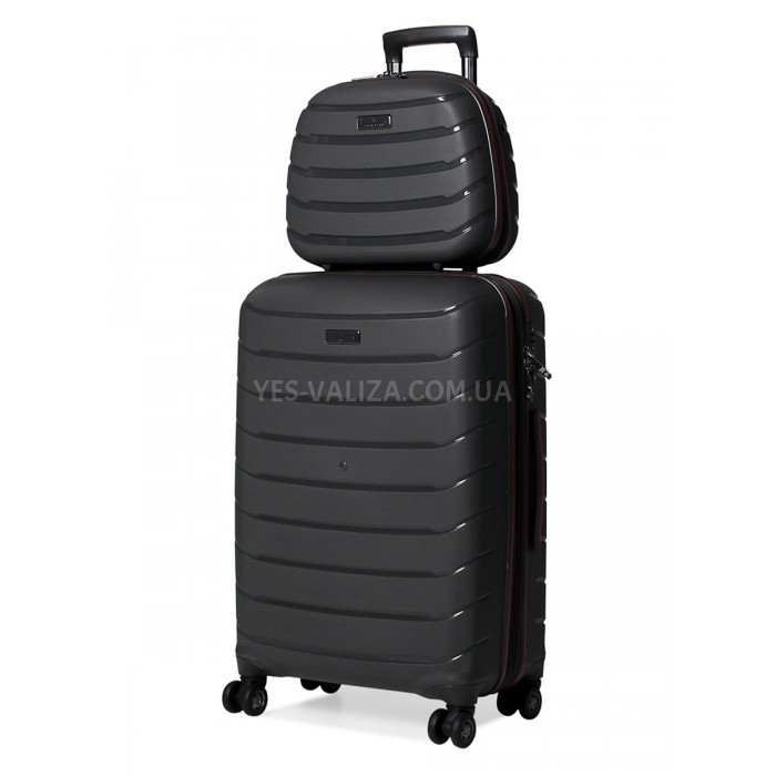 Кейс(ручна поклажа) BC поліпропілен сірий 36х32х17/16л/1.1кг/Snowball, фото 6