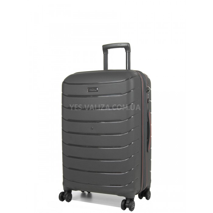 Валіза середня M поліпропілен сіра 67х45х26+5см/83л/4кг/Snowball 61303, фото 2