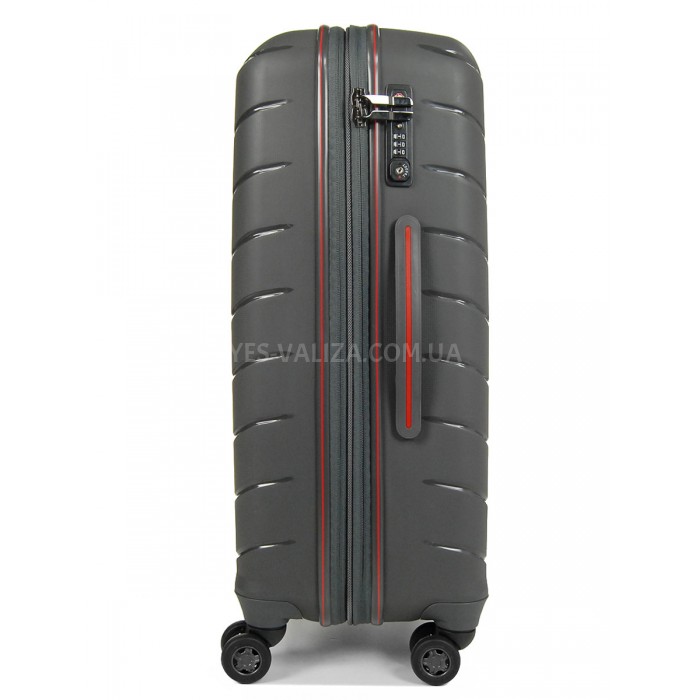 Чемодан средний M полипропилен серый 67х45х26+5/83л/4кг/Snowball 61303, фото 4