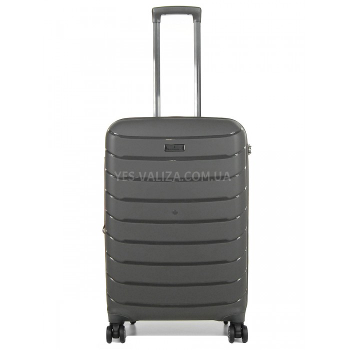 Чемодан средний M полипропилен серый 67х45х26+5/83л/4кг/Snowball 61303, фото 1