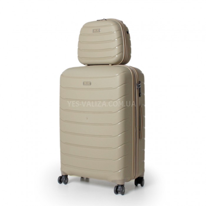 Кейс(ручная кладь) BC полипропилен беж. 36х32х17/16л/1.1кг/Snowball, фото 4