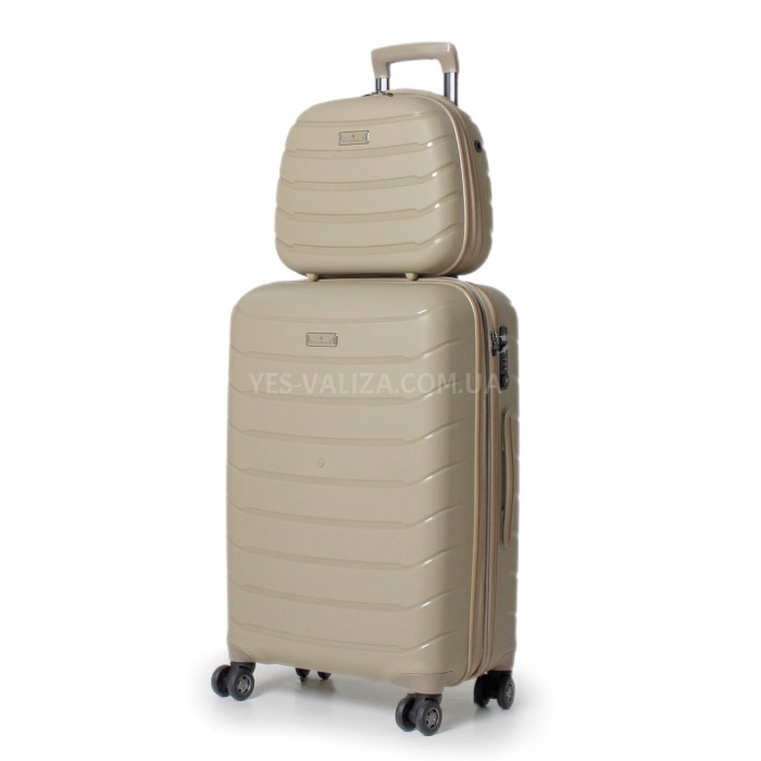 Кейс(ручна поклажа) BC поліпропілен беж. 36х32х17/16л/1.1кг/Snowball, фото 5