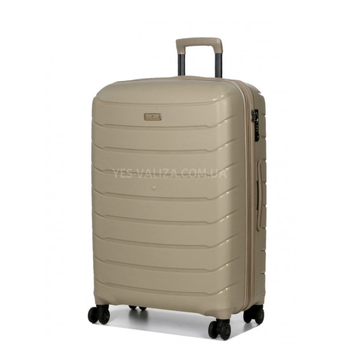 Валіза велика L поліпропілен бежева 77х52х31+5/128л/5кг/Snowball 61303, фото 2