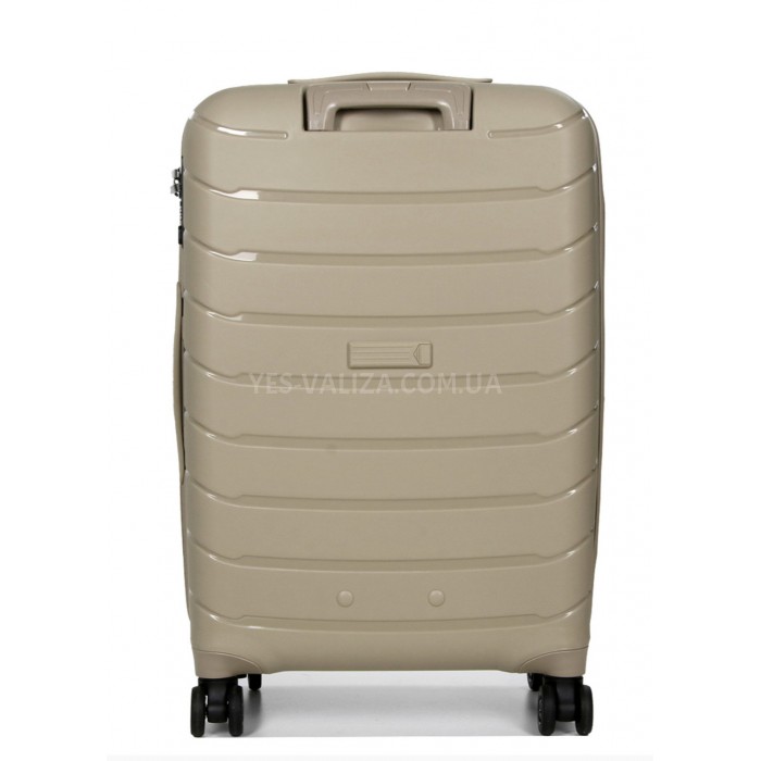 Валіза середня M поліпропілен бежева 67х45х26+5/83л/4кг/Snowball 61303, фото 3