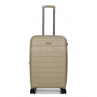 Чемодан средний M полипропилен беж. 67х45х26+5/83л/4кг/Snowball 61303
