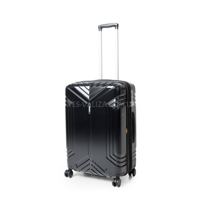 Чемодан средний M поликарбонат чёрный 66х45х27+5/84л/3.9кг/Airtex 641, фото 1
