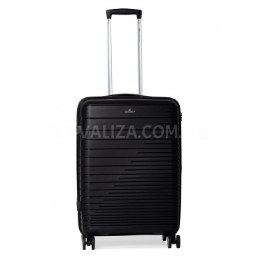 Чемодан средний M полипропилен чёрный 65х44х27/69л/3.8кг/Madison 33703