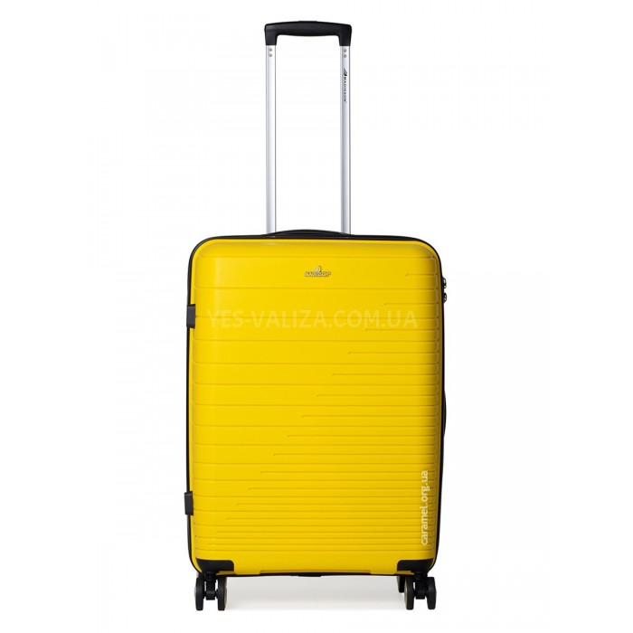 Валіза середня M поліпропілен жовта 65х44х27/69л/3.8кг/Madisson 33703, фото 2
