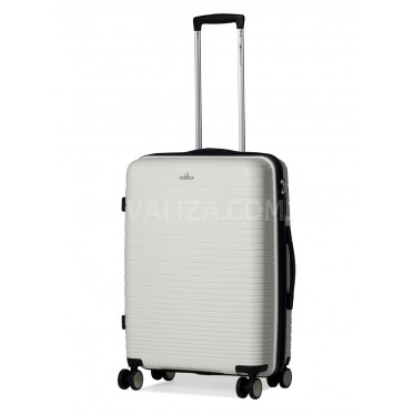 Валіза середня M поліпропілен біла 65х44х27см/69л/3.8кг/Madisson 33703