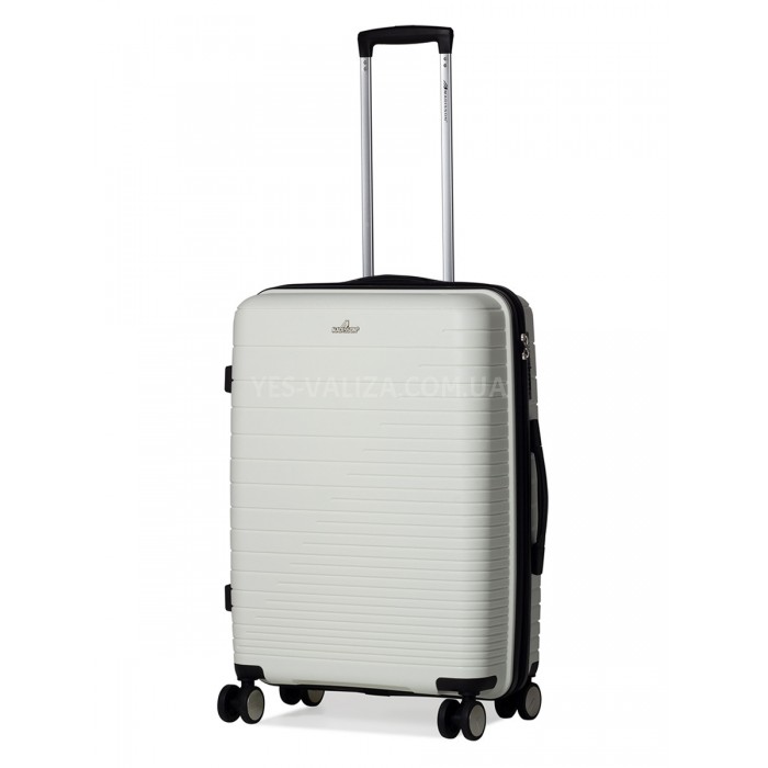 Валіза середня M поліпропілен біла 65х44х27см/69л/3.8кг/Madisson 33703, фото 1