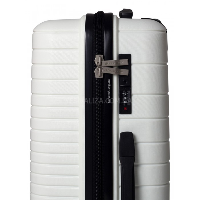Чемодан большой L полипропилен белый 75х50х30/101л/4.6кг/Madison 33703, фото 8