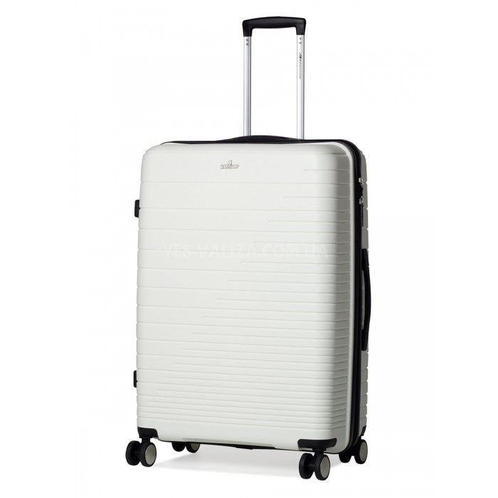 Чемодан большой L полипропилен белый 75х50х30/101л/4.6кг/Madison 33703, фото 1