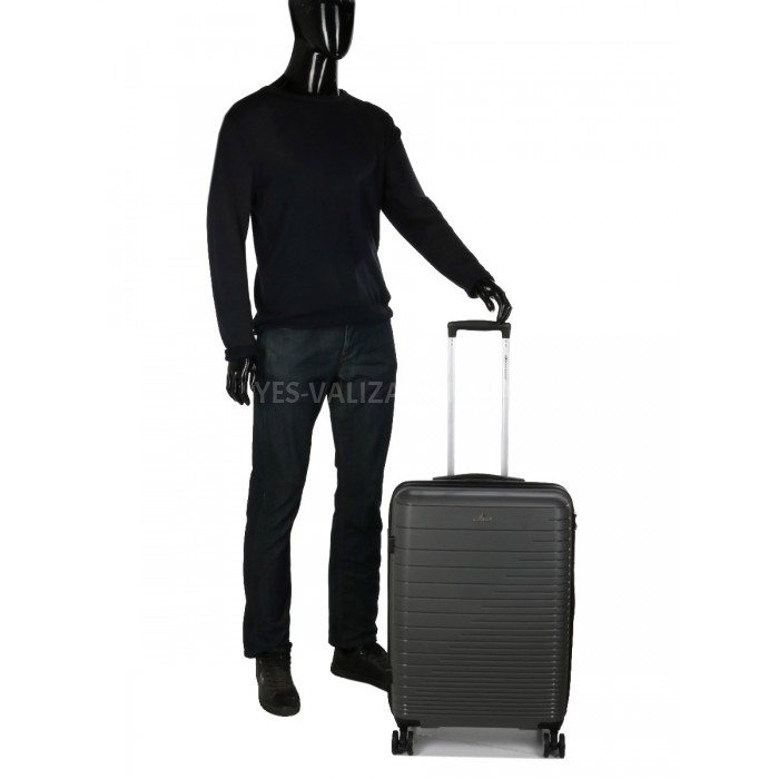 Валіза середня M поліпропілен сіра 65х44х27см/69л/3.8кг/Madisson 33703, фото 10