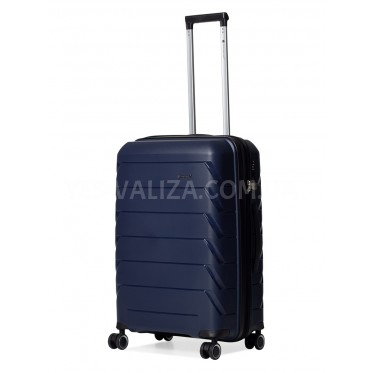 Валіза середня M поліпропілен синя 66х44х26+5/77л/3.7кг/Snowball 33603