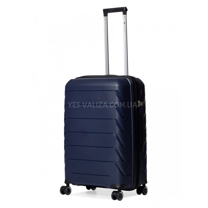 Валіза середня M поліпропілен синя 66х44х26+5/77л/3.7кг/Snowball 33603, фото 1