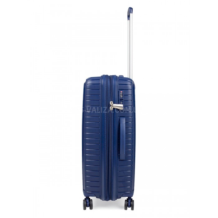 Чемодан средний M полипропилен синий 67х47х26(+5)см/83л/3.7кг/Snowball, фото 5