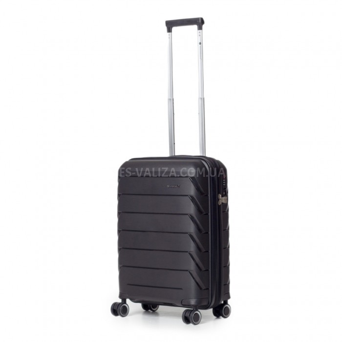 Чемодан ручная кладь полипропилен чёрный 55х36х20+5/43л/2.9кг/Snowball, фото 1