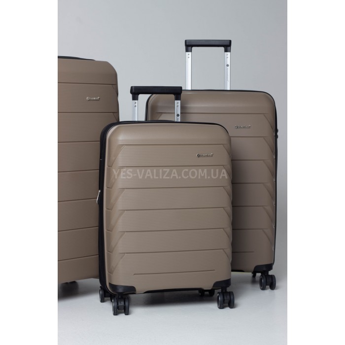 Валіза ручна поклажа поліпропілен шампань 55х36х20+5/43л/2.9кг/Snowbal, фото 4