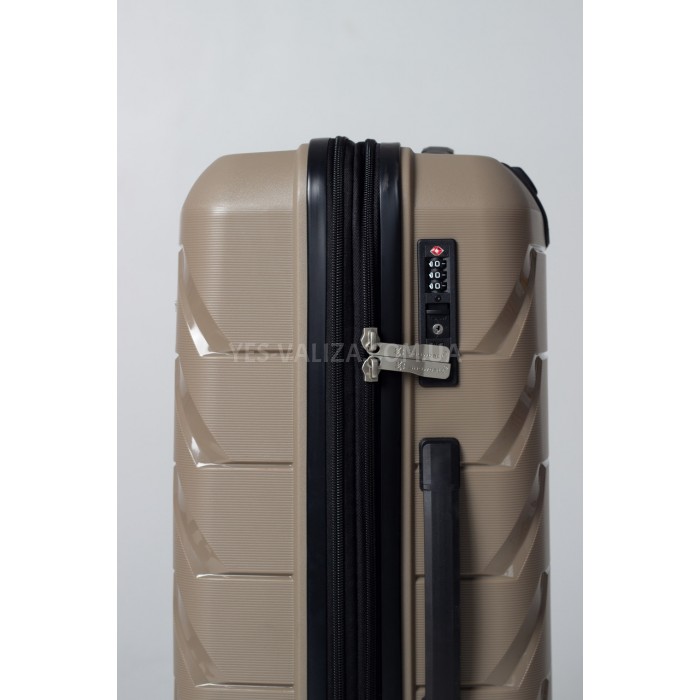 Чемодан ручная кладь полипропилен шампань 55х36х20+5/43л/2.9кг/Snowbal, фото 7