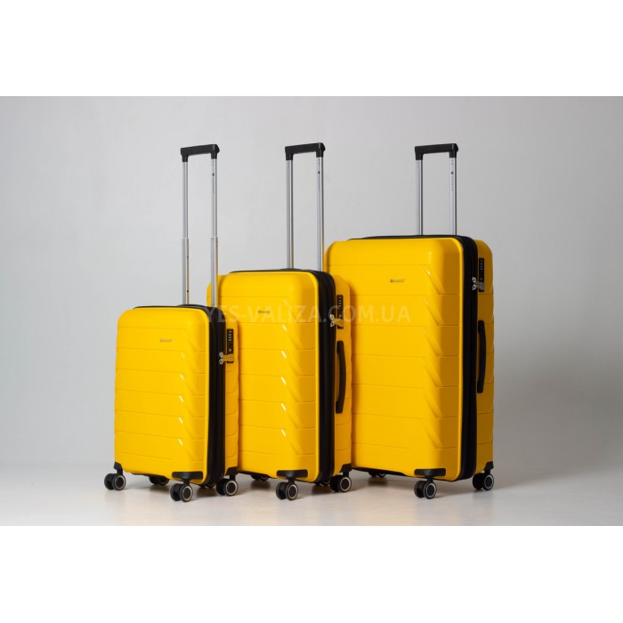 Валіза велика L поліпропілен жовта 76х51х29+5/115л/4.6кг/Snowbal 33603, фото 9