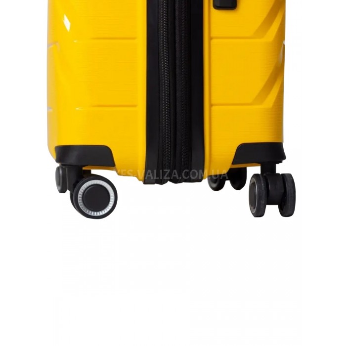 Валіза середня M поліпропілен жовта 66х44х26+5/77л/3.7кг/Snowbal 33603, фото 6