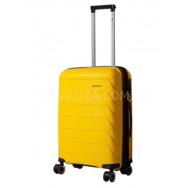 Чемодан средний полипропилен жёлтый 66х44х26+5/77л/3.7кг/Snowbal 33603