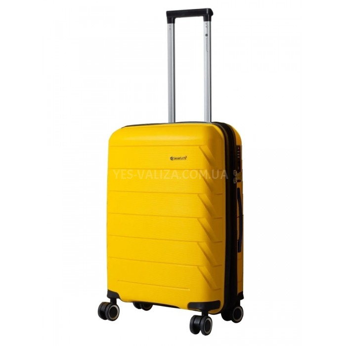 Чемодан средний полипропилен жёлтый 66х44х26+5/77л/3.7кг/Snowbal 33603, фото 1