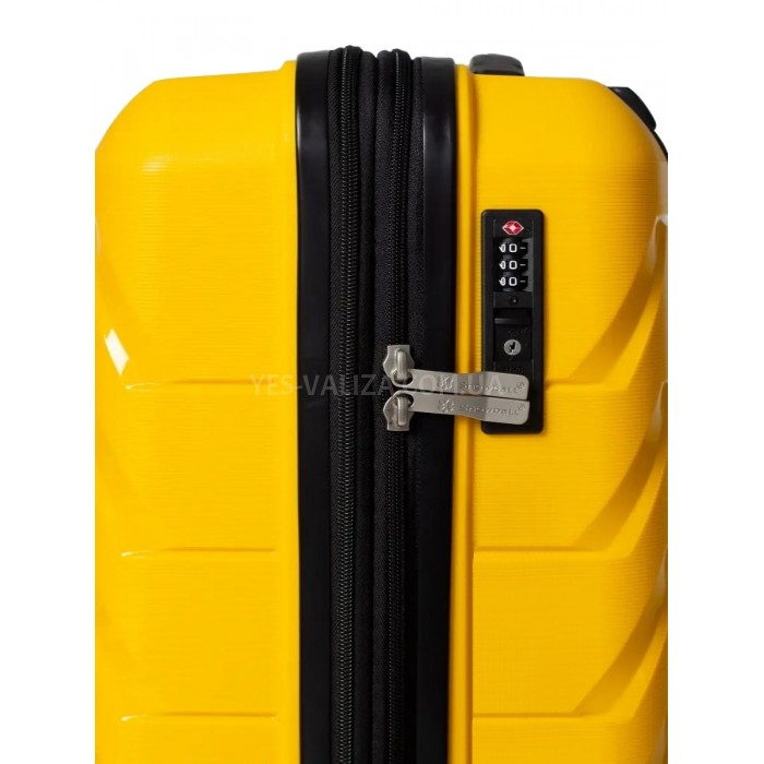 Валіза ручна поклажа S поліпропілен жовта 55х36х20+5/43л/2.9кг/Snowbal, фото 6