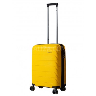 Валіза ручна поклажа S поліпропілен жовта 55х36х20+5/43л/2.9кг/Snowbal
