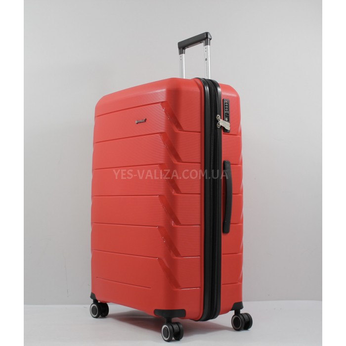 Чемодан большой полипропилен красный 76х51х29+5/115л/4.6кгSnowbal33603, фото 2