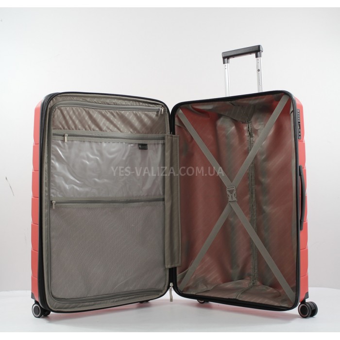 Валіза велика поліпропілен червона 76х51х29+5/115л/4.6кг/Snowbal 33603, фото 10